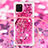 Custodia Silicone Cover Morbida Bling-Bling con Cinghia Cordino Mano S02 per Samsung Galaxy A81