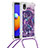 Custodia Silicone Cover Morbida Bling-Bling con Cinghia Cordino Mano S02 per Samsung Galaxy M01 Core