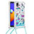 Custodia Silicone Cover Morbida Bling-Bling con Cinghia Cordino Mano S02 per Samsung Galaxy M01 Core