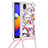 Custodia Silicone Cover Morbida Bling-Bling con Cinghia Cordino Mano S02 per Samsung Galaxy M01 Core Rosso