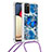 Custodia Silicone Cover Morbida Bling-Bling con Cinghia Cordino Mano S02 per Samsung Galaxy M02s