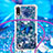 Custodia Silicone Cover Morbida Bling-Bling con Cinghia Cordino Mano S02 per Samsung Galaxy M10