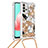 Custodia Silicone Cover Morbida Bling-Bling con Cinghia Cordino Mano S02 per Samsung Galaxy M32 5G