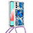 Custodia Silicone Cover Morbida Bling-Bling con Cinghia Cordino Mano S02 per Samsung Galaxy M32 5G