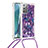 Custodia Silicone Cover Morbida Bling-Bling con Cinghia Cordino Mano S02 per Samsung Galaxy Note 20 5G