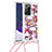 Custodia Silicone Cover Morbida Bling-Bling con Cinghia Cordino Mano S02 per Samsung Galaxy Note 20 Ultra 5G Rosso
