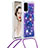 Custodia Silicone Cover Morbida Bling-Bling con Cinghia Cordino Mano S02 per Samsung Galaxy S20 5G