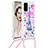 Custodia Silicone Cover Morbida Bling-Bling con Cinghia Cordino Mano S02 per Samsung Galaxy S20 5G Rosa