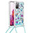 Custodia Silicone Cover Morbida Bling-Bling con Cinghia Cordino Mano S02 per Samsung Galaxy S20 Lite 5G