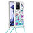 Custodia Silicone Cover Morbida Bling-Bling con Cinghia Cordino Mano S02 per Xiaomi Mi 11T Pro 5G