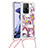 Custodia Silicone Cover Morbida Bling-Bling con Cinghia Cordino Mano S02 per Xiaomi Mi 11T Pro 5G Rosso