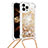 Custodia Silicone Cover Morbida Bling-Bling con Cinghia Cordino Mano S03 per Apple iPhone 13 Pro