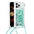 Custodia Silicone Cover Morbida Bling-Bling con Cinghia Cordino Mano S03 per Apple iPhone 13 Pro Max