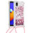 Custodia Silicone Cover Morbida Bling-Bling con Cinghia Cordino Mano S03 per Samsung Galaxy A01 Core
