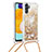 Custodia Silicone Cover Morbida Bling-Bling con Cinghia Cordino Mano S03 per Samsung Galaxy A13 5G