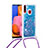 Custodia Silicone Cover Morbida Bling-Bling con Cinghia Cordino Mano S03 per Samsung Galaxy A20s