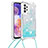 Custodia Silicone Cover Morbida Bling-Bling con Cinghia Cordino Mano S03 per Samsung Galaxy A23 5G