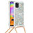 Custodia Silicone Cover Morbida Bling-Bling con Cinghia Cordino Mano S03 per Samsung Galaxy A31