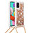 Custodia Silicone Cover Morbida Bling-Bling con Cinghia Cordino Mano S03 per Samsung Galaxy A51 5G