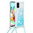 Custodia Silicone Cover Morbida Bling-Bling con Cinghia Cordino Mano S03 per Samsung Galaxy A71 4G A715 Cielo Blu
