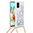 Custodia Silicone Cover Morbida Bling-Bling con Cinghia Cordino Mano S03 per Samsung Galaxy A71 5G
