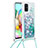 Custodia Silicone Cover Morbida Bling-Bling con Cinghia Cordino Mano S03 per Samsung Galaxy A71 5G Verde