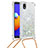 Custodia Silicone Cover Morbida Bling-Bling con Cinghia Cordino Mano S03 per Samsung Galaxy M01 Core