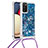 Custodia Silicone Cover Morbida Bling-Bling con Cinghia Cordino Mano S03 per Samsung Galaxy M02s