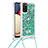 Custodia Silicone Cover Morbida Bling-Bling con Cinghia Cordino Mano S03 per Samsung Galaxy M02s