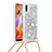 Custodia Silicone Cover Morbida Bling-Bling con Cinghia Cordino Mano S03 per Samsung Galaxy M11