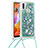 Custodia Silicone Cover Morbida Bling-Bling con Cinghia Cordino Mano S03 per Samsung Galaxy M11 Verde