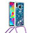 Custodia Silicone Cover Morbida Bling-Bling con Cinghia Cordino Mano S03 per Samsung Galaxy M20