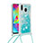 Custodia Silicone Cover Morbida Bling-Bling con Cinghia Cordino Mano S03 per Samsung Galaxy M20