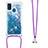 Custodia Silicone Cover Morbida Bling-Bling con Cinghia Cordino Mano S03 per Samsung Galaxy M21