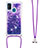 Custodia Silicone Cover Morbida Bling-Bling con Cinghia Cordino Mano S03 per Samsung Galaxy M21