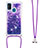 Custodia Silicone Cover Morbida Bling-Bling con Cinghia Cordino Mano S03 per Samsung Galaxy M30s