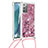 Custodia Silicone Cover Morbida Bling-Bling con Cinghia Cordino Mano S03 per Samsung Galaxy Note 20 5G