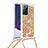 Custodia Silicone Cover Morbida Bling-Bling con Cinghia Cordino Mano S03 per Samsung Galaxy Note 20 Ultra 5G Oro