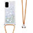 Custodia Silicone Cover Morbida Bling-Bling con Cinghia Cordino Mano S03 per Samsung Galaxy S20 5G