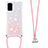 Custodia Silicone Cover Morbida Bling-Bling con Cinghia Cordino Mano S03 per Samsung Galaxy S20 5G Rosa