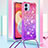 Custodia Silicone Cover Morbida Bling-Bling con Cinghia Cordino Mano YB1 per Samsung Galaxy M04 Rosa Caldo