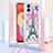 Custodia Silicone Cover Morbida Bling-Bling con Cinghia Cordino Mano YB2 per Samsung Galaxy M04