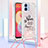 Custodia Silicone Cover Morbida Bling-Bling con Cinghia Cordino Mano YB2 per Samsung Galaxy M04 Rosa