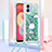 Custodia Silicone Cover Morbida Bling-Bling con Cinghia Cordino Mano YB2 per Samsung Galaxy M04 Verde