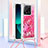 Custodia Silicone Cover Morbida Bling-Bling con Cinghia Cordino Mano YB2 per Xiaomi Mi 13T 5G Rosa Caldo