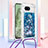 Custodia Silicone Cover Morbida Bling-Bling con Cinghia Cordino Mano YB3 per Google Pixel 8a 5G Blu
