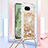 Custodia Silicone Cover Morbida Bling-Bling con Cinghia Cordino Mano YB3 per Google Pixel 8a 5G Oro