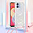 Custodia Silicone Cover Morbida Bling-Bling con Cinghia Cordino Mano YB3 per Samsung Galaxy A04 4G Argento