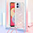 Custodia Silicone Cover Morbida Bling-Bling con Cinghia Cordino Mano YB3 per Samsung Galaxy A04 4G Rosa