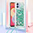 Custodia Silicone Cover Morbida Bling-Bling con Cinghia Cordino Mano YB3 per Samsung Galaxy M04 Verde